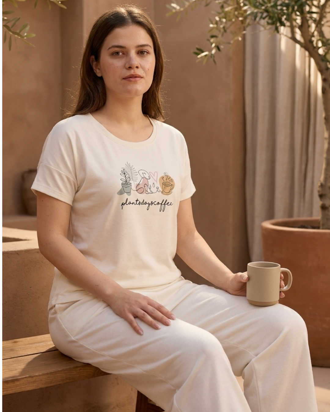 Minimal Graphic Cotton Lounge Co-ord Set