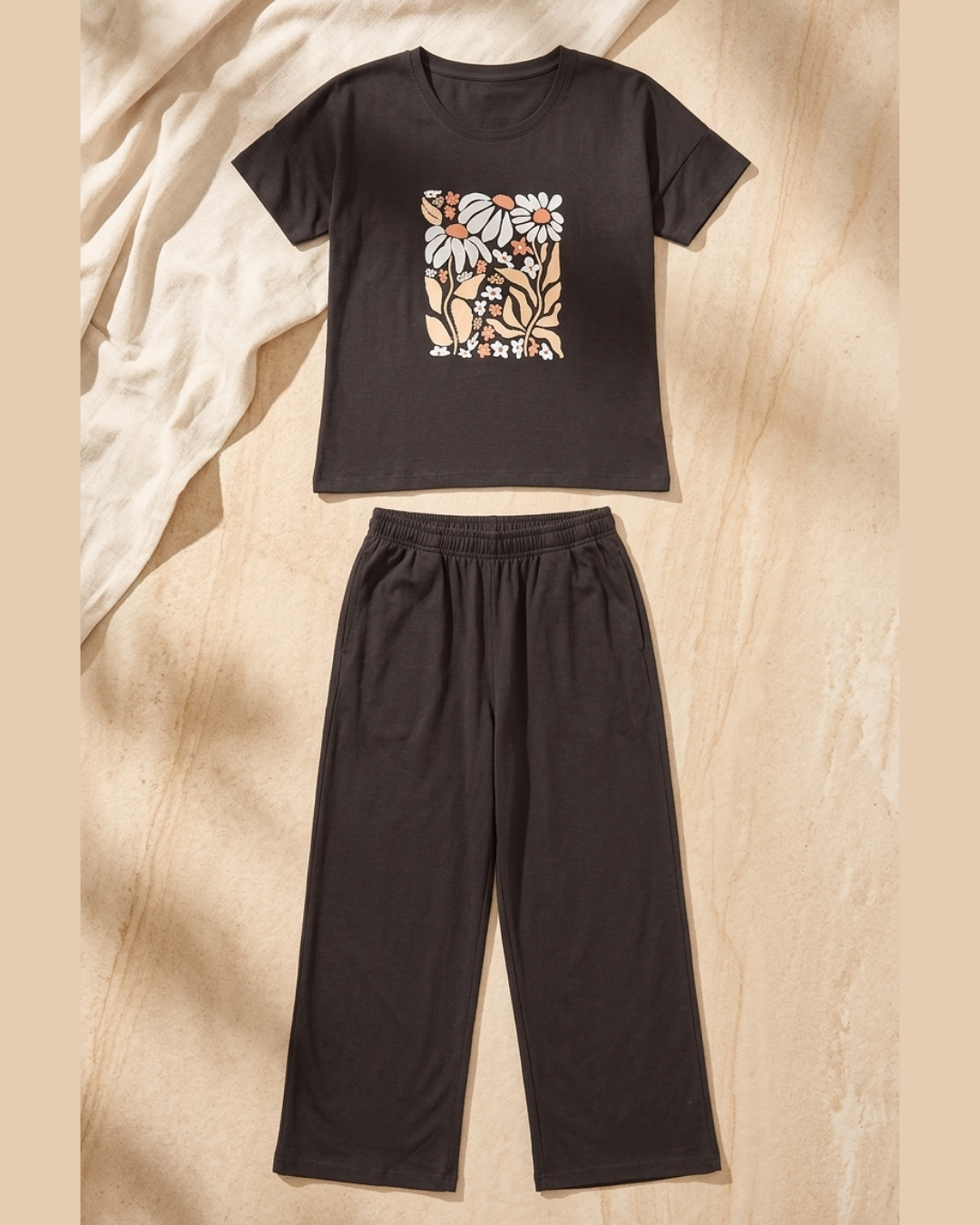 Floral Print Cotton Lounge Co-ord Set