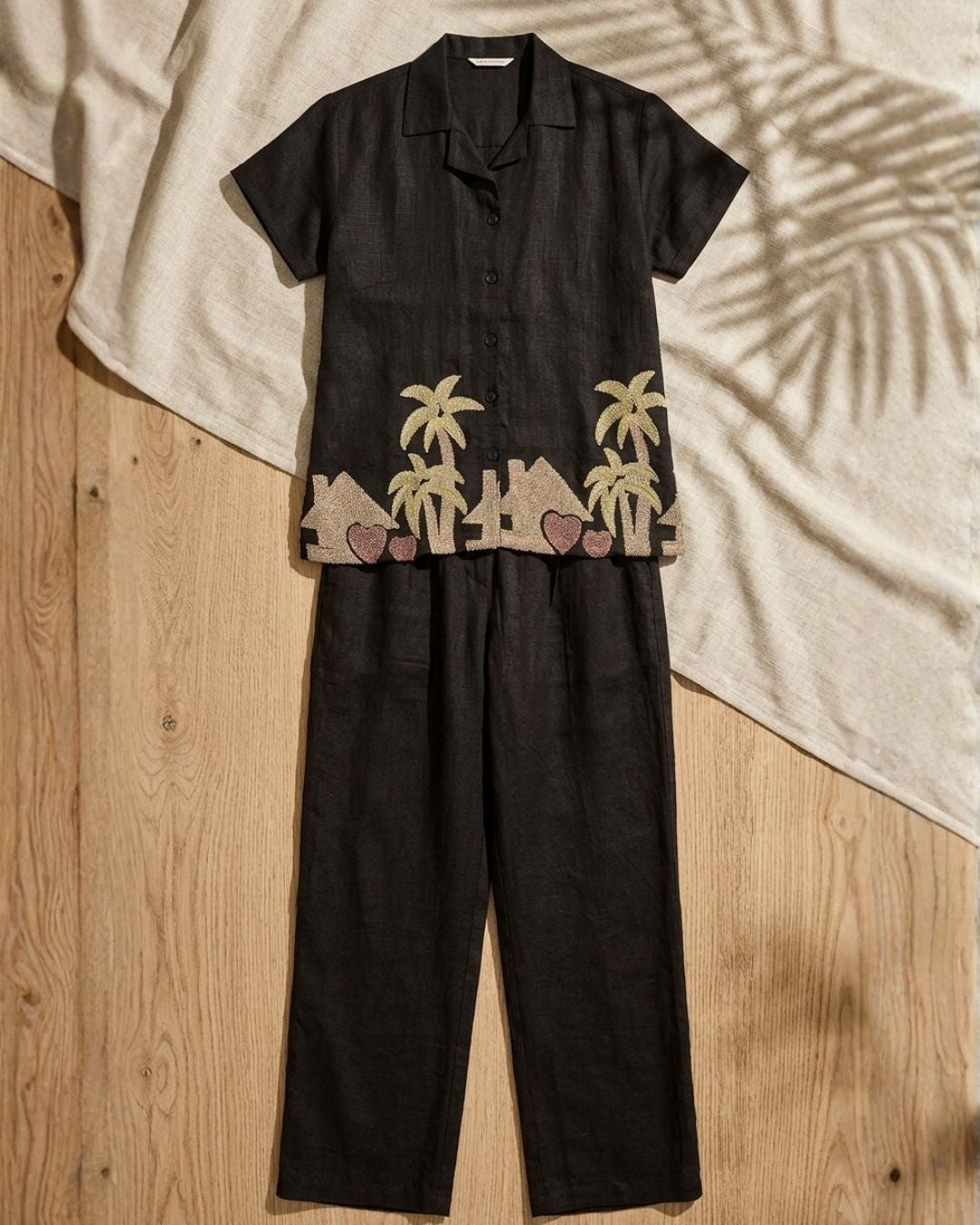 Black Tropical Co-ord Set