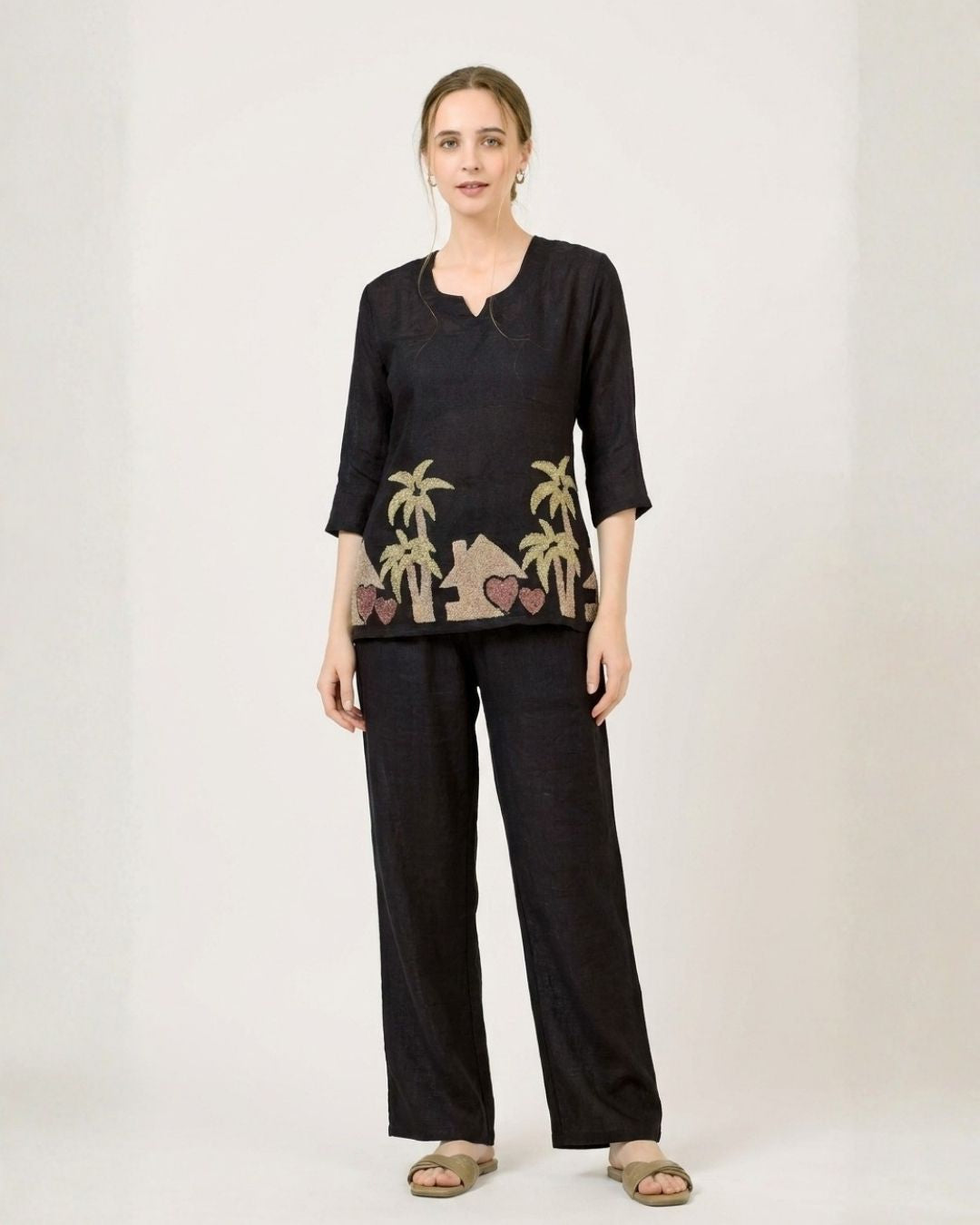 Black Tropical Co-ord Set