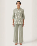 Sage Green Leaf Print Co-ord Set