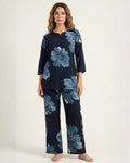 Navy Blue Floral Print Co-ord Set