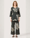 Charcoal Floral Print Co-ord Set