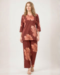 Rust Floral Print Co-ord Set