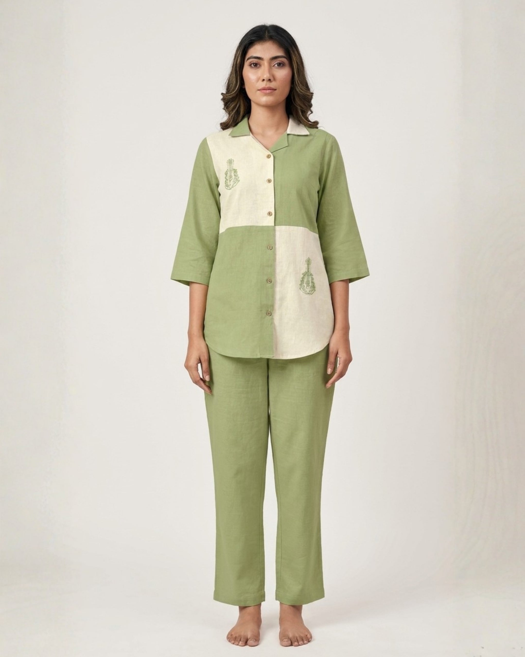 Sage Green Embroidered Co-Ord Set