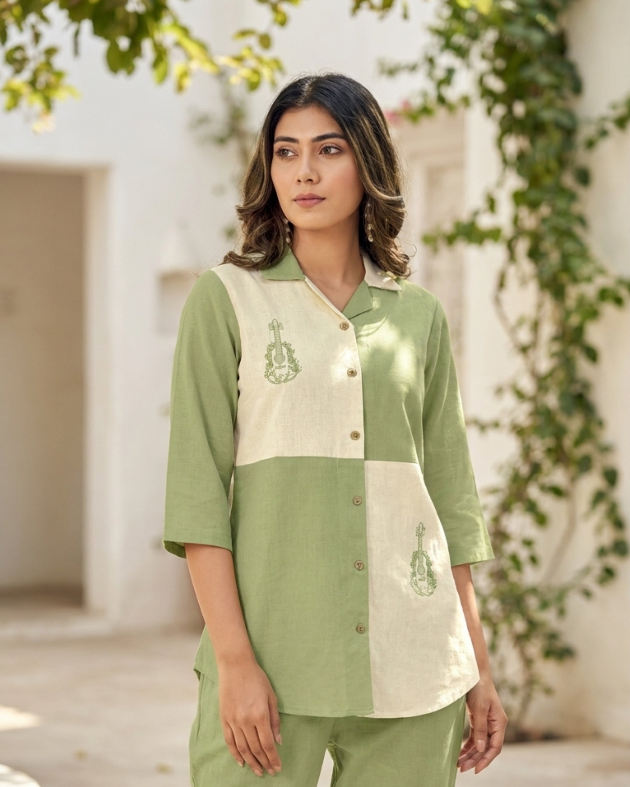 Sage Green Embroidered Co-Ord Set