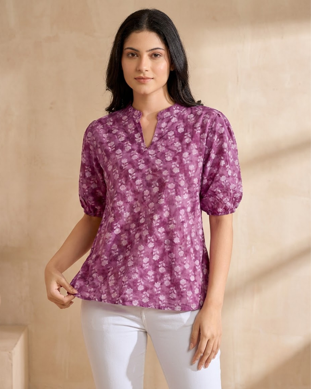 Women’s Short Sleeve V‑Neck Top