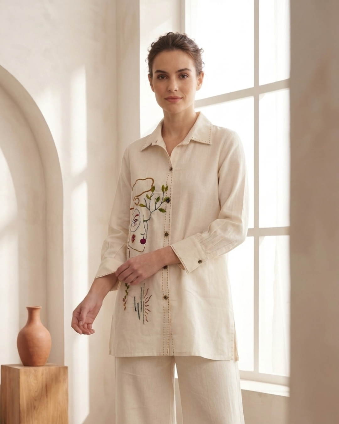 Ivory Artistic Cotton Co-ord Set