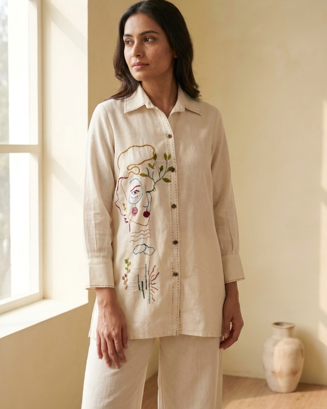 Ivory Artistic Cotton Co-ord Set