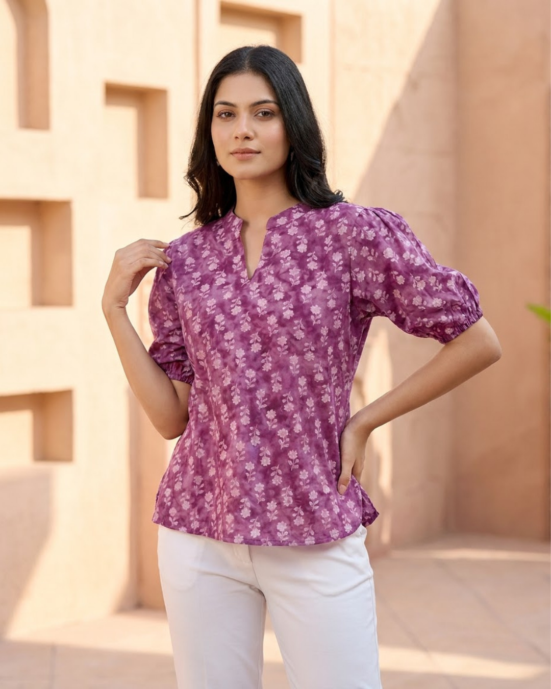 Women’s Short Sleeve V‑Neck Top