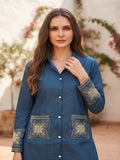 Women’s Indigo Embroidered Co-Ord Set