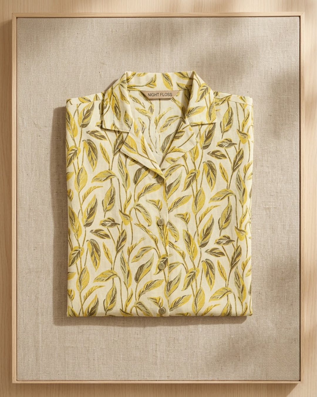 Beige & Green Patterned Blouse