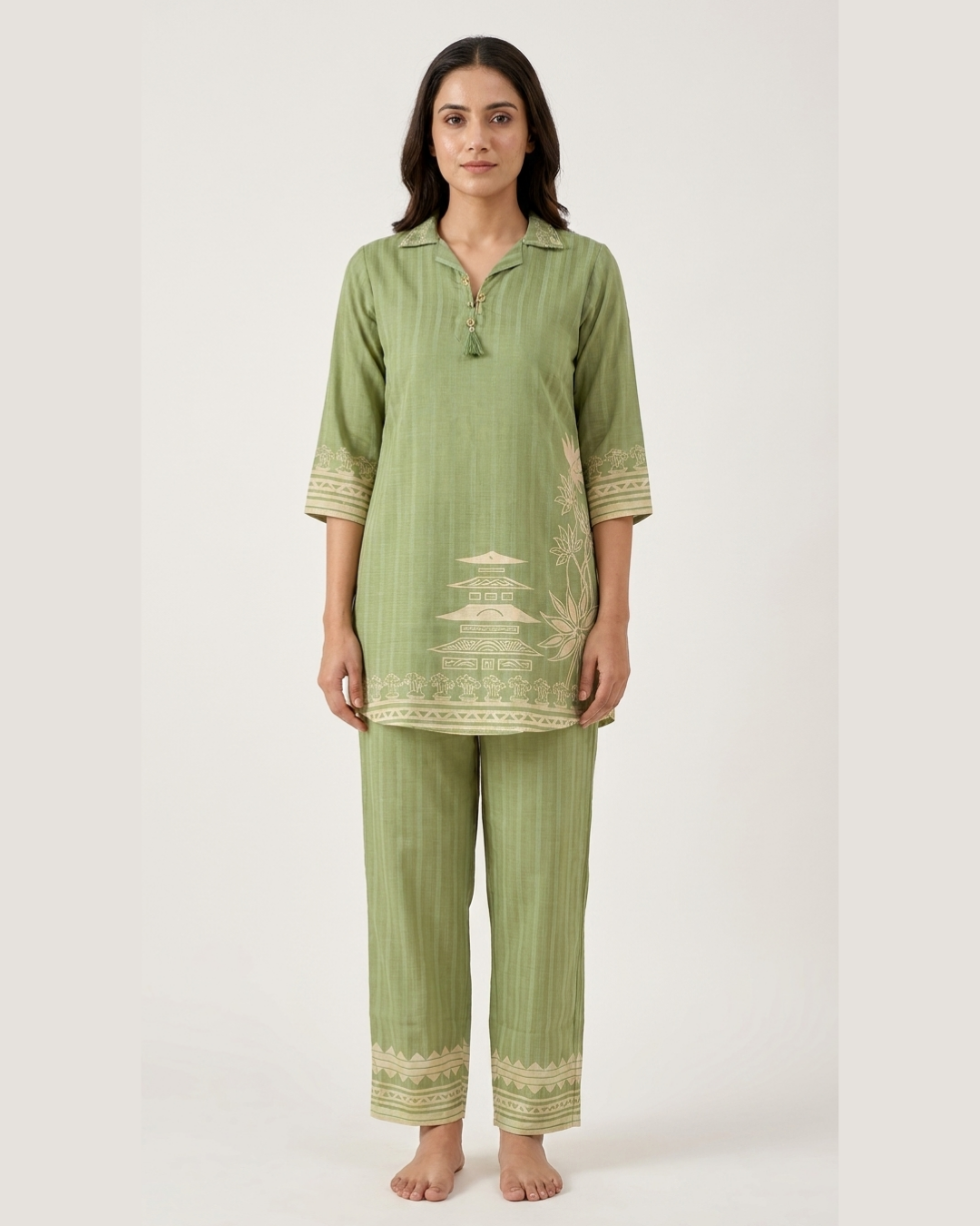Printed Cotton Kurta Pant Set