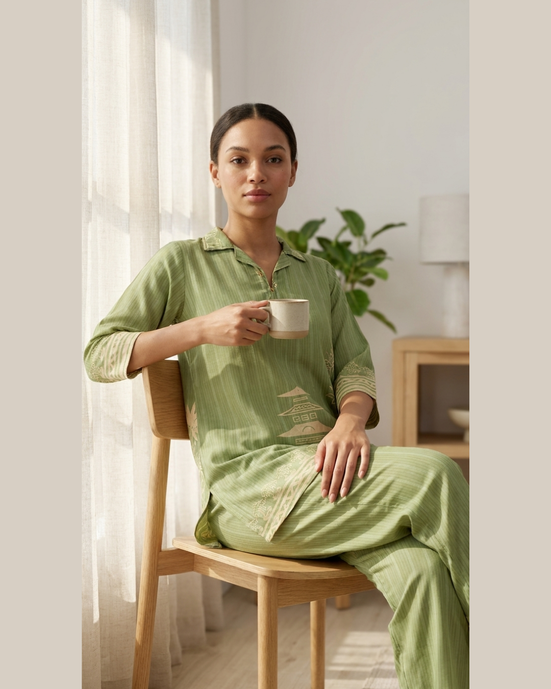 Printed Cotton Kurta Pant Set