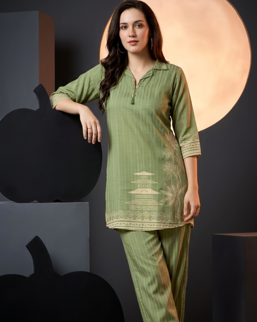 Printed Cotton Kurta Pant Set