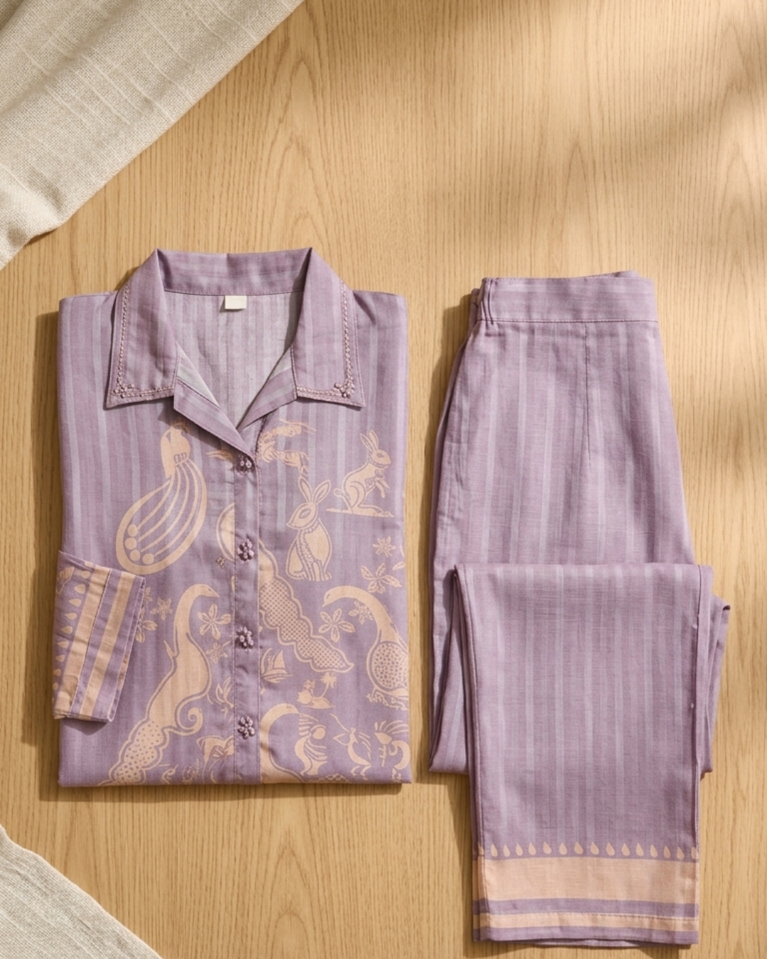 Printed Cotton Shirt & Pant Co-ord Set