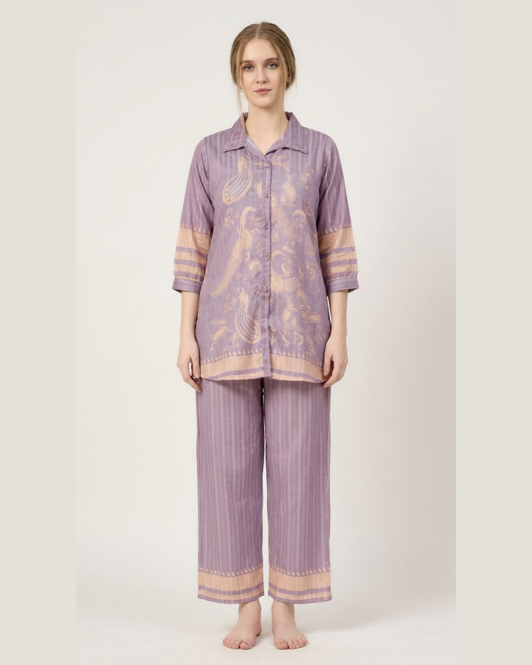 Printed Cotton Shirt & Pant Co-ord Set