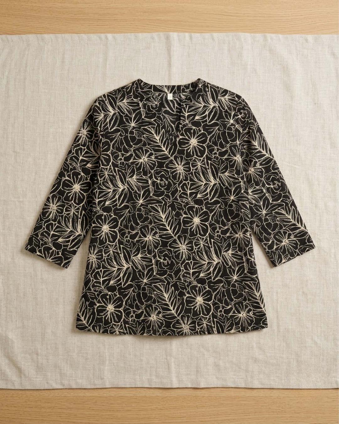 Black Floral Print Blouse
