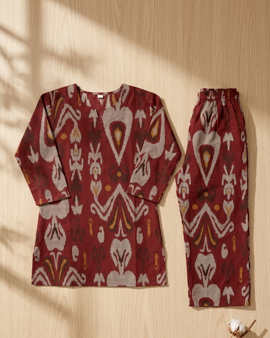 Ikat Print Cotton Co-ord Set