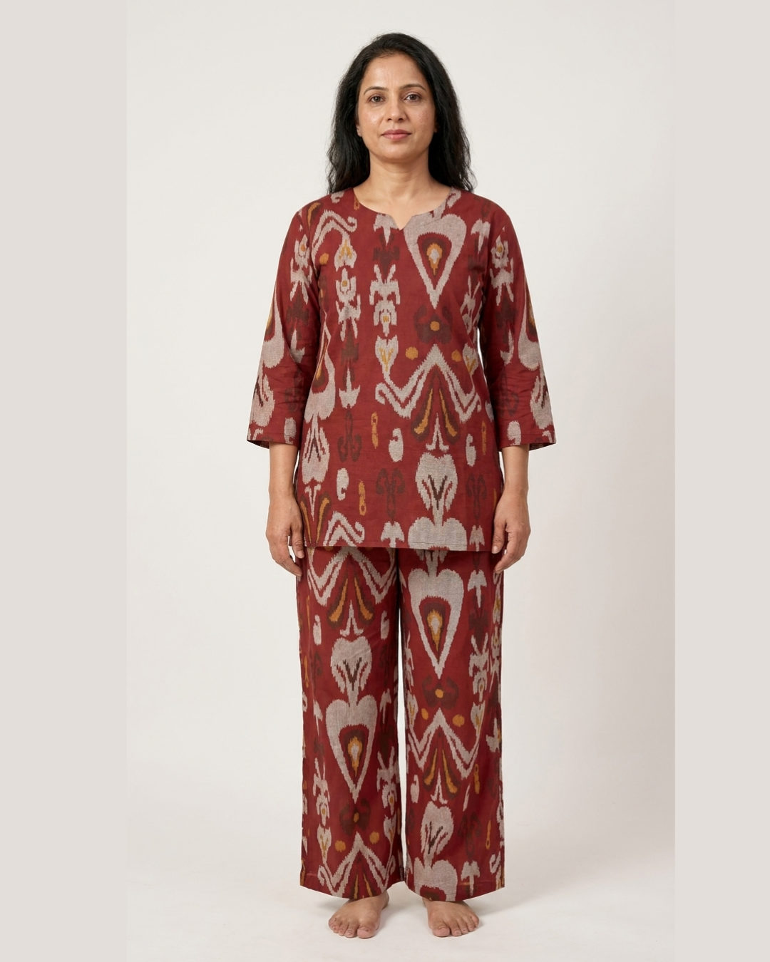 Ikat Print Cotton Co-ord Set