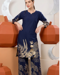 Botanical Print Cotton Kurta Pant Set