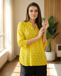 Yellow Polka Dot Notch Neck Top