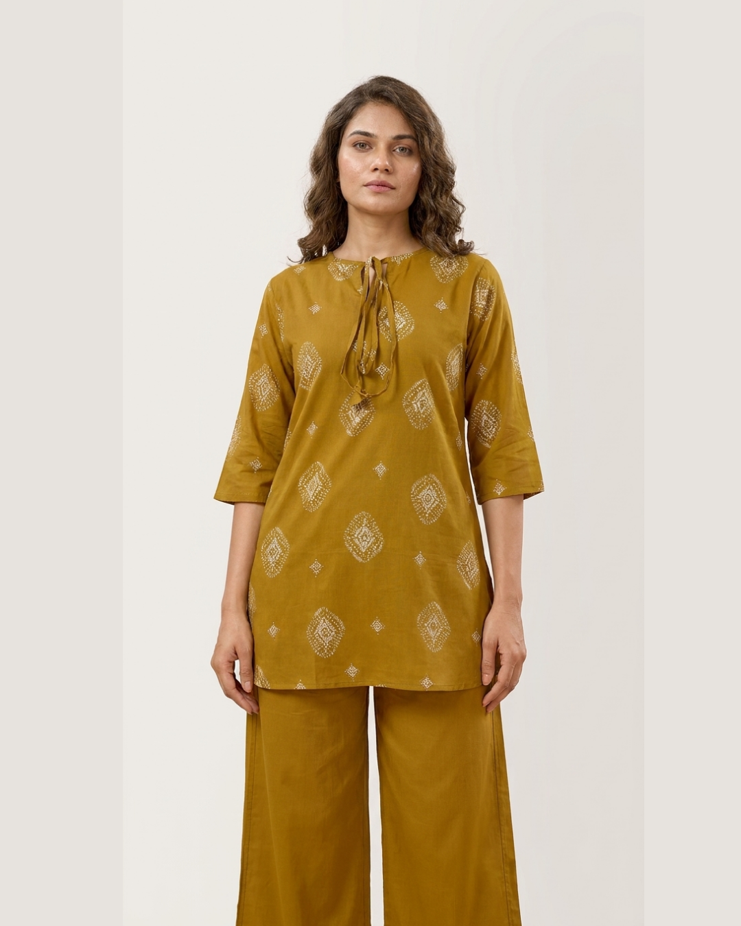 Bandhani Print Cotton Kurta Pant Set