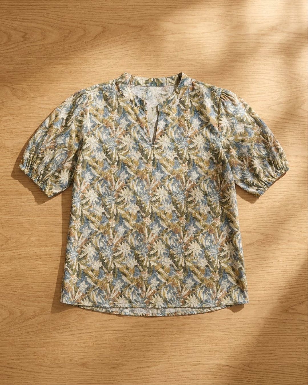 Casual V‑Neck Floral Tunic Top