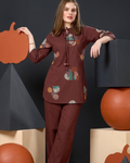 Abstract Print Cotton Kurta Pant Set