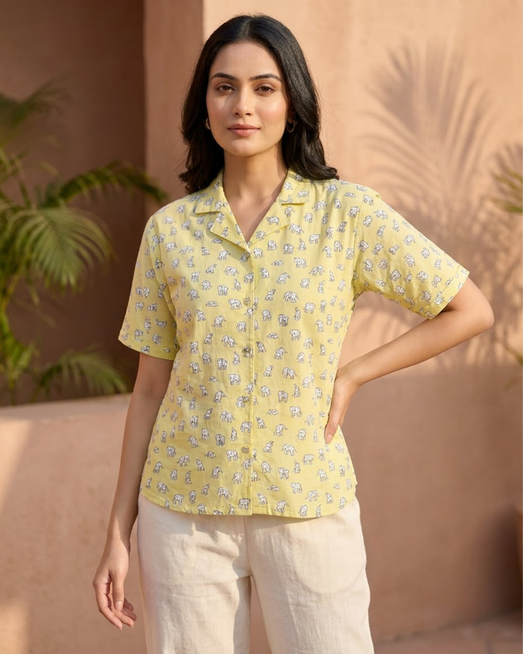 Casual Short Sleeve Animal Motif Top