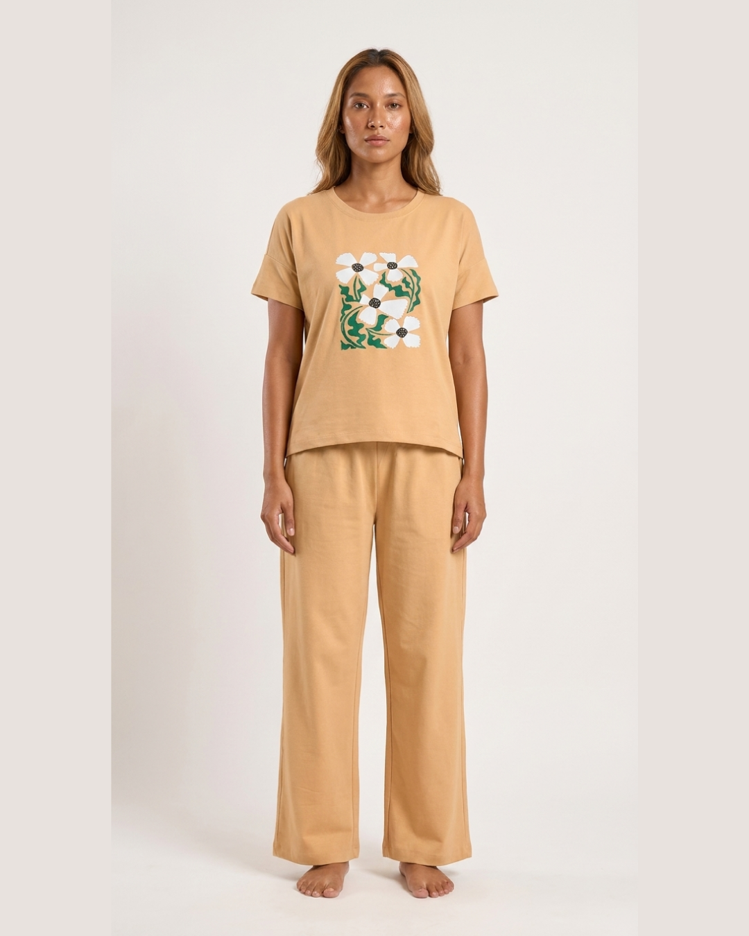 Floral Print Cotton Lounge Co-ord Set