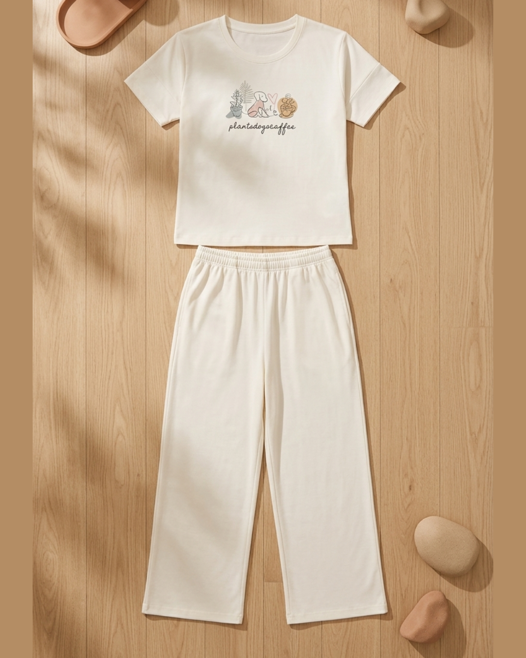 Minimal Graphic Cotton Lounge Co-ord Set
