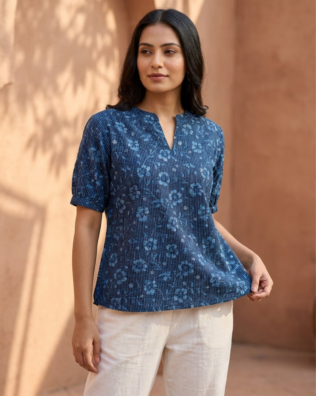 Women’s V‑Neck Short Sleeve Top