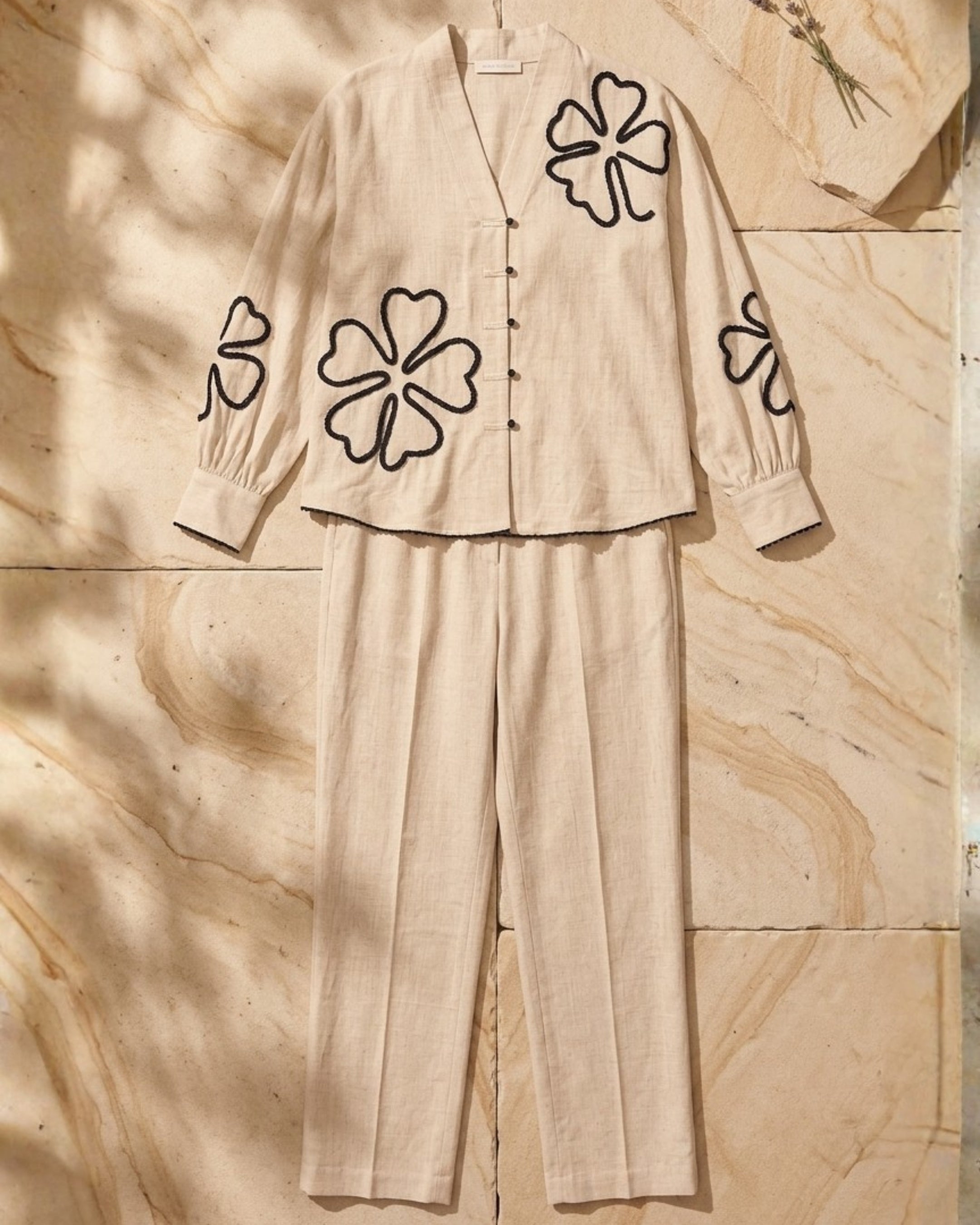 Ivory Floral Appliqué Co-Ord Set