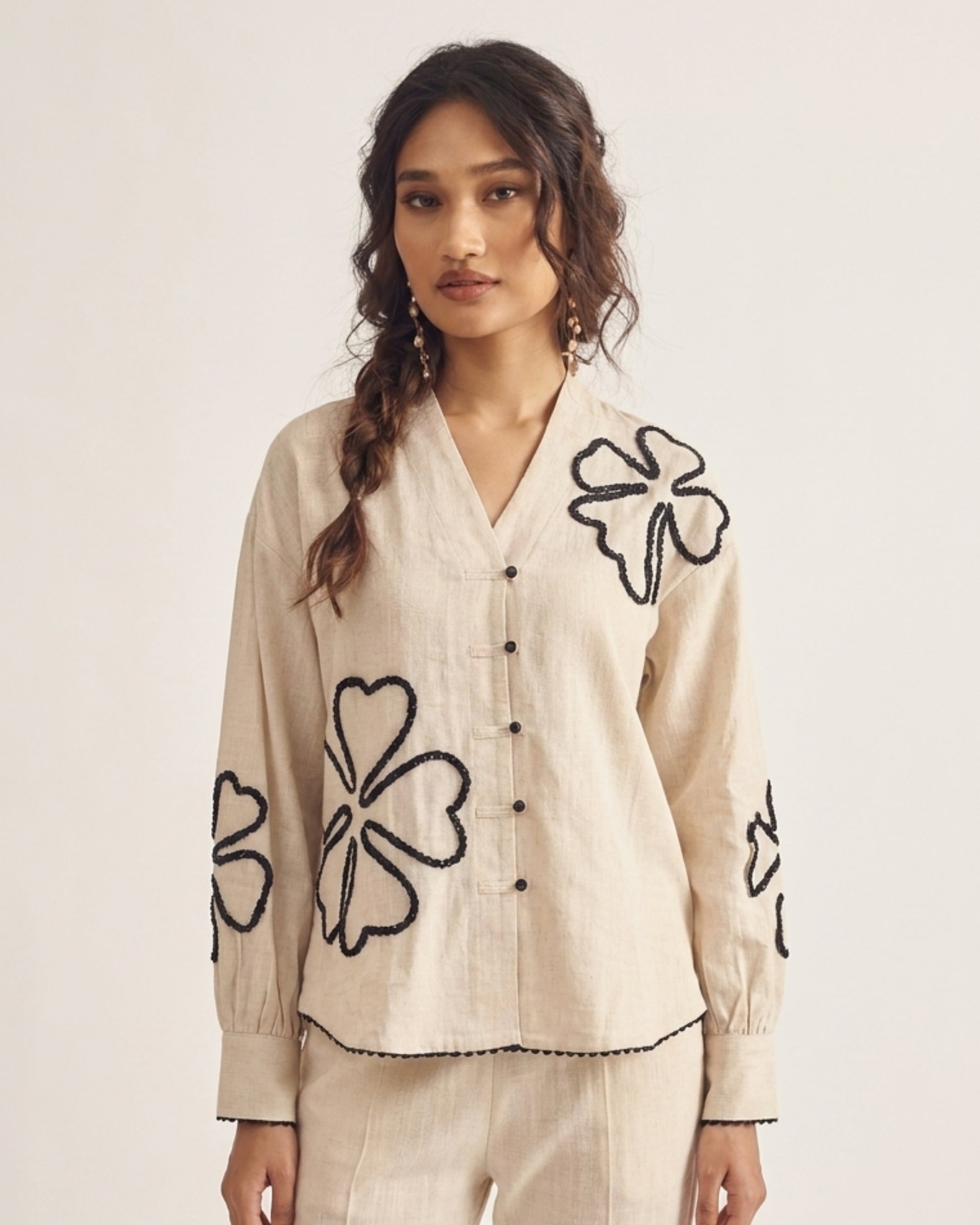 Ivory Floral Appliqué Co-Ord Set