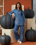 Denim Blue Wide-Leg Co-Ord Set