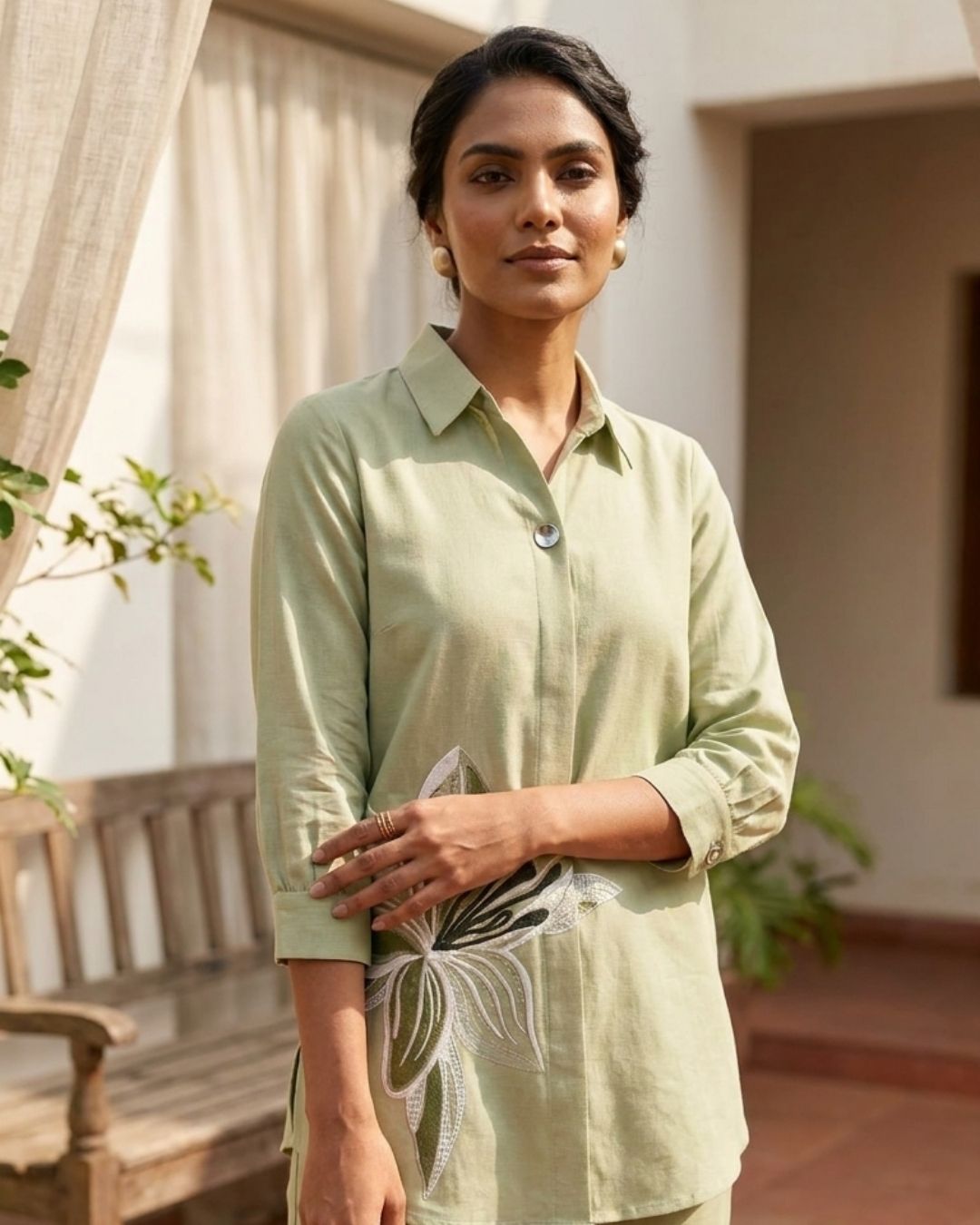 Sage Green Straight-Leg Co-Ord Set